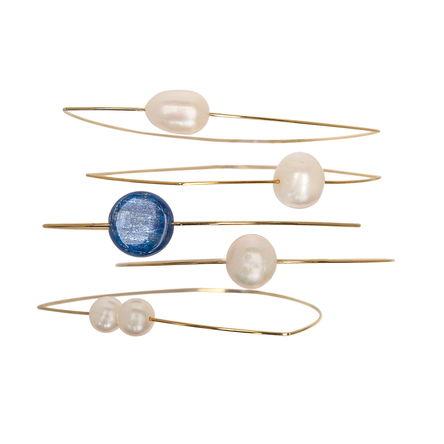 Triangle Bangle with Oval Freshwater Pearl