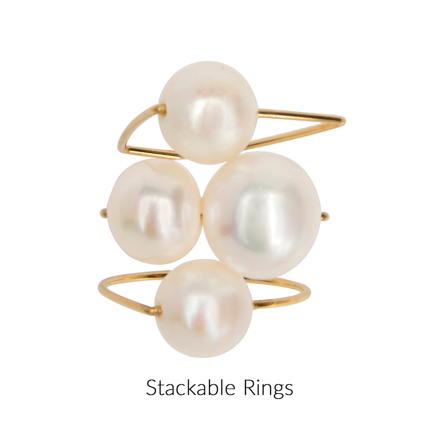 Triangle Ring with Peach Ripley Baroque or Freshwater Pearl (14mm)