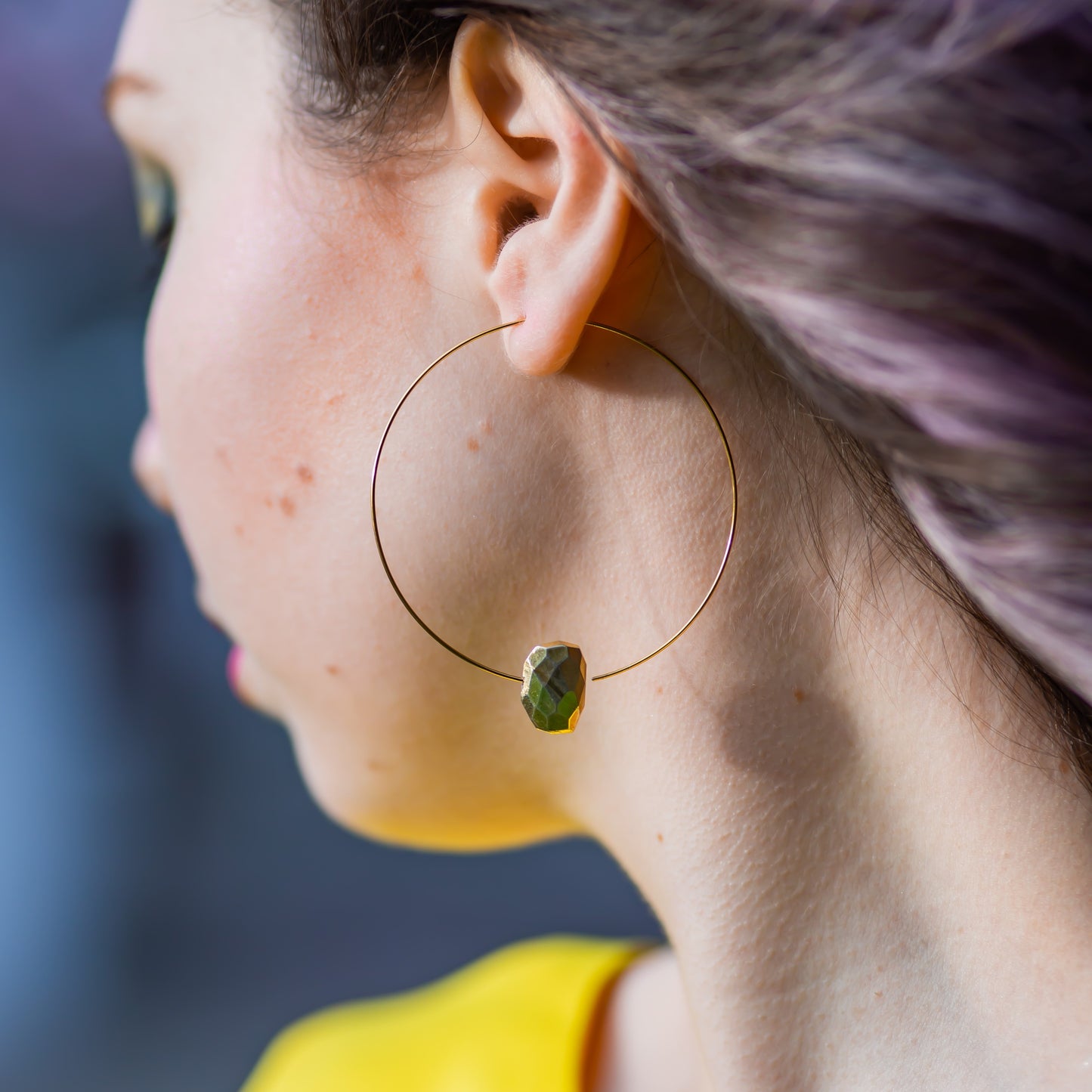 Medium Round Hoops with Round Freshwater Pearls