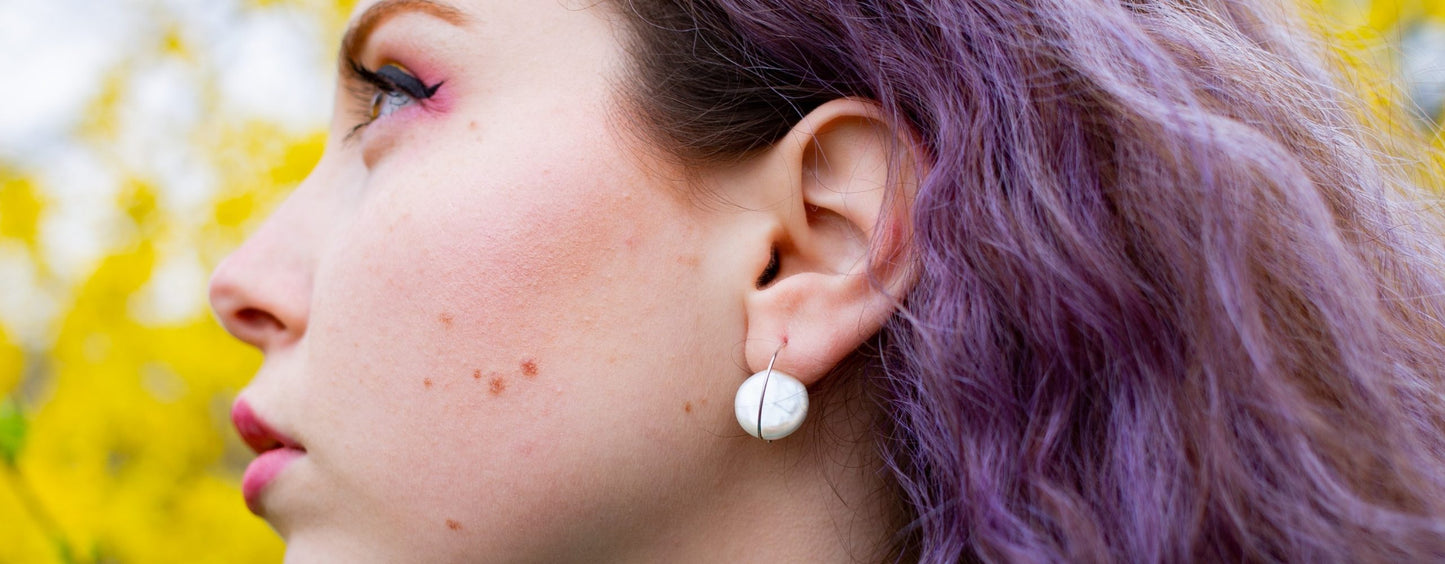 Petite Curl Earrings with Fresh Water Pearl