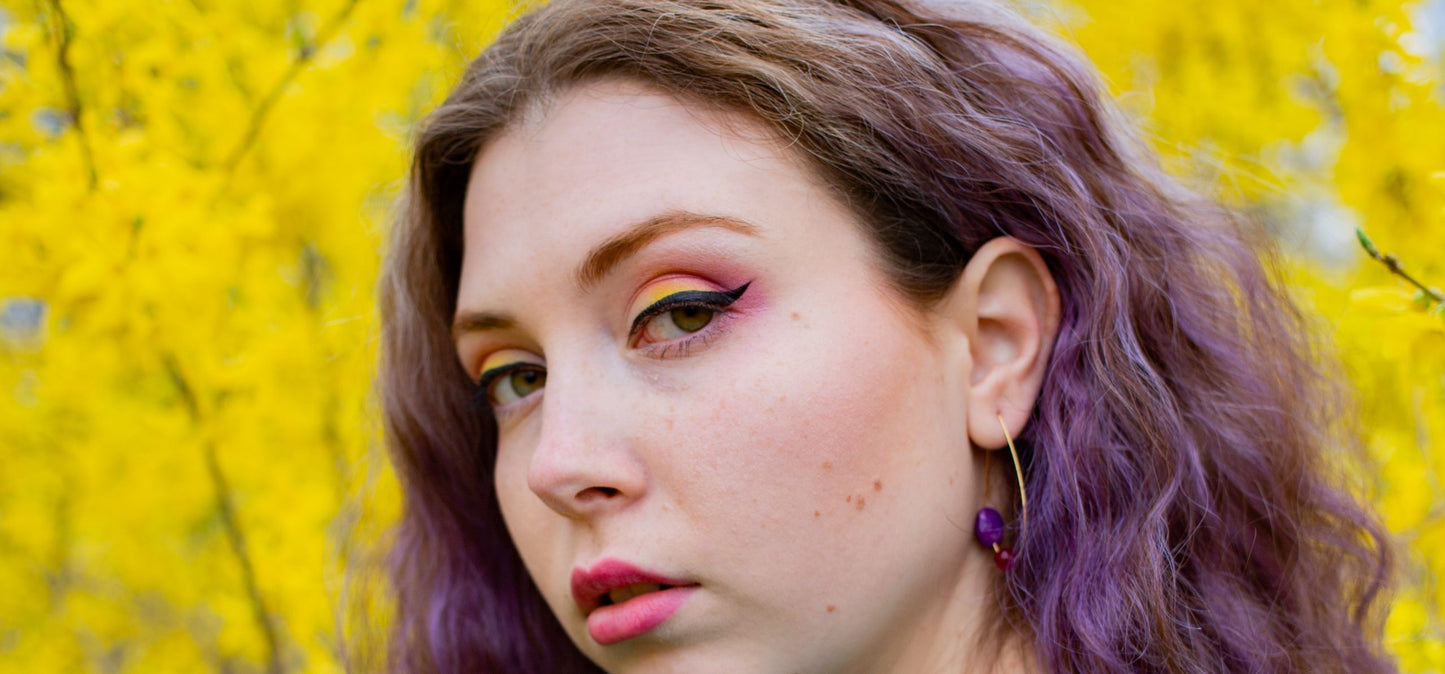 Pointed Drop Earrings with Gemstones - more fabulous colours