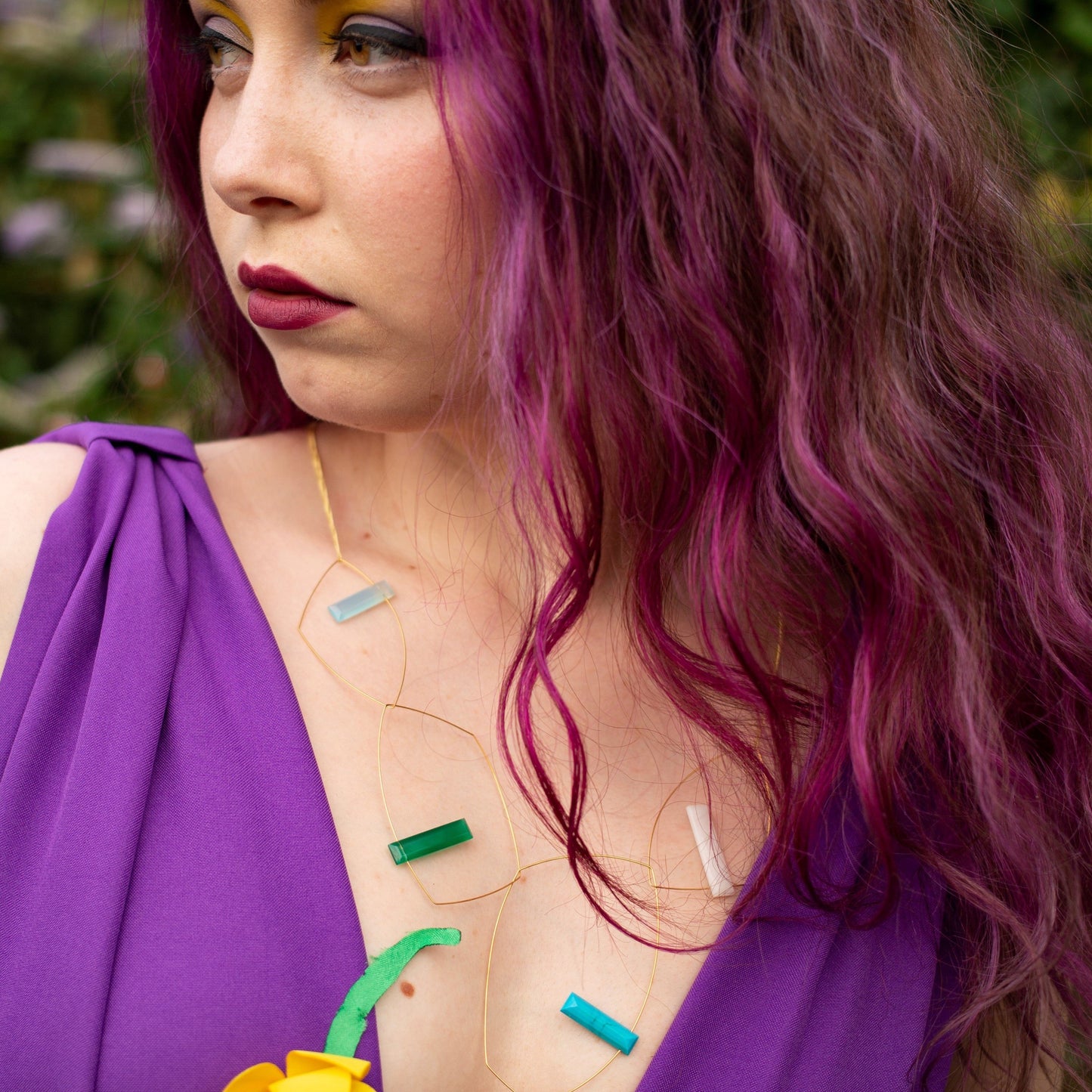'Morph It' Necklace With multiple hand-cut Gem Stones