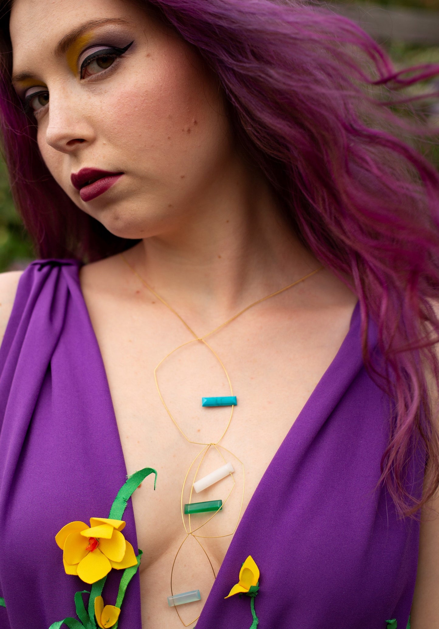 'Morph It' Necklace With multiple hand-cut Gem Stones