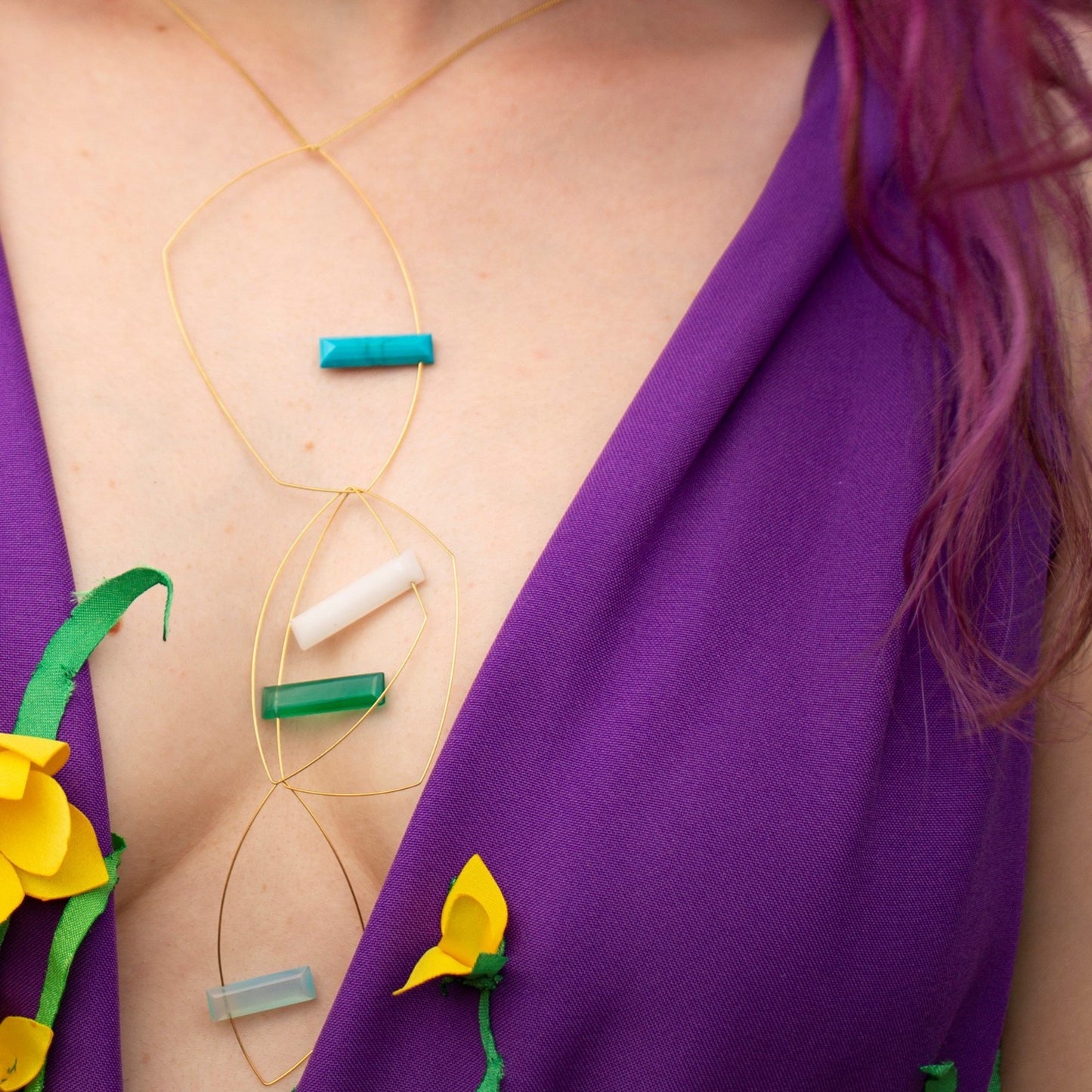 'Morph It' Necklace With multiple hand-cut Gem Stones