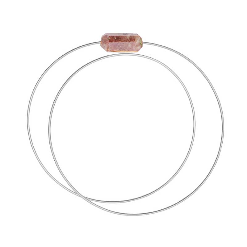 Circle Atomic Bangle with hand-cut Gemstones