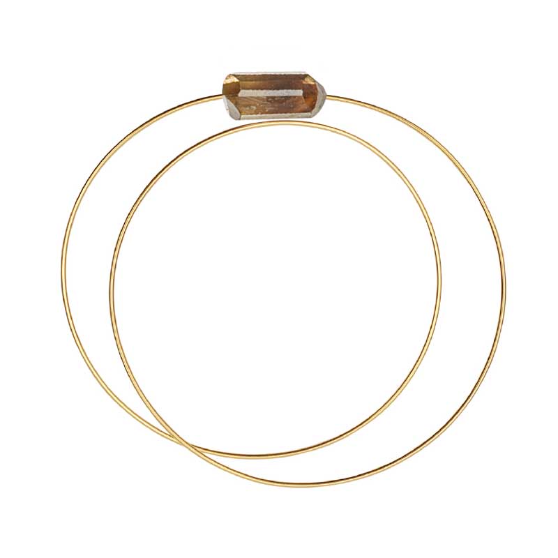 Circle Atomic Bangle with hand-cut Gemstones