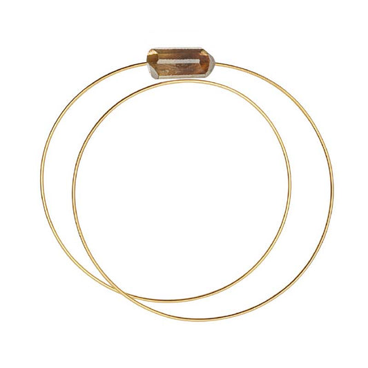 Circle Atomic Bangle with hand-cut Gemstones