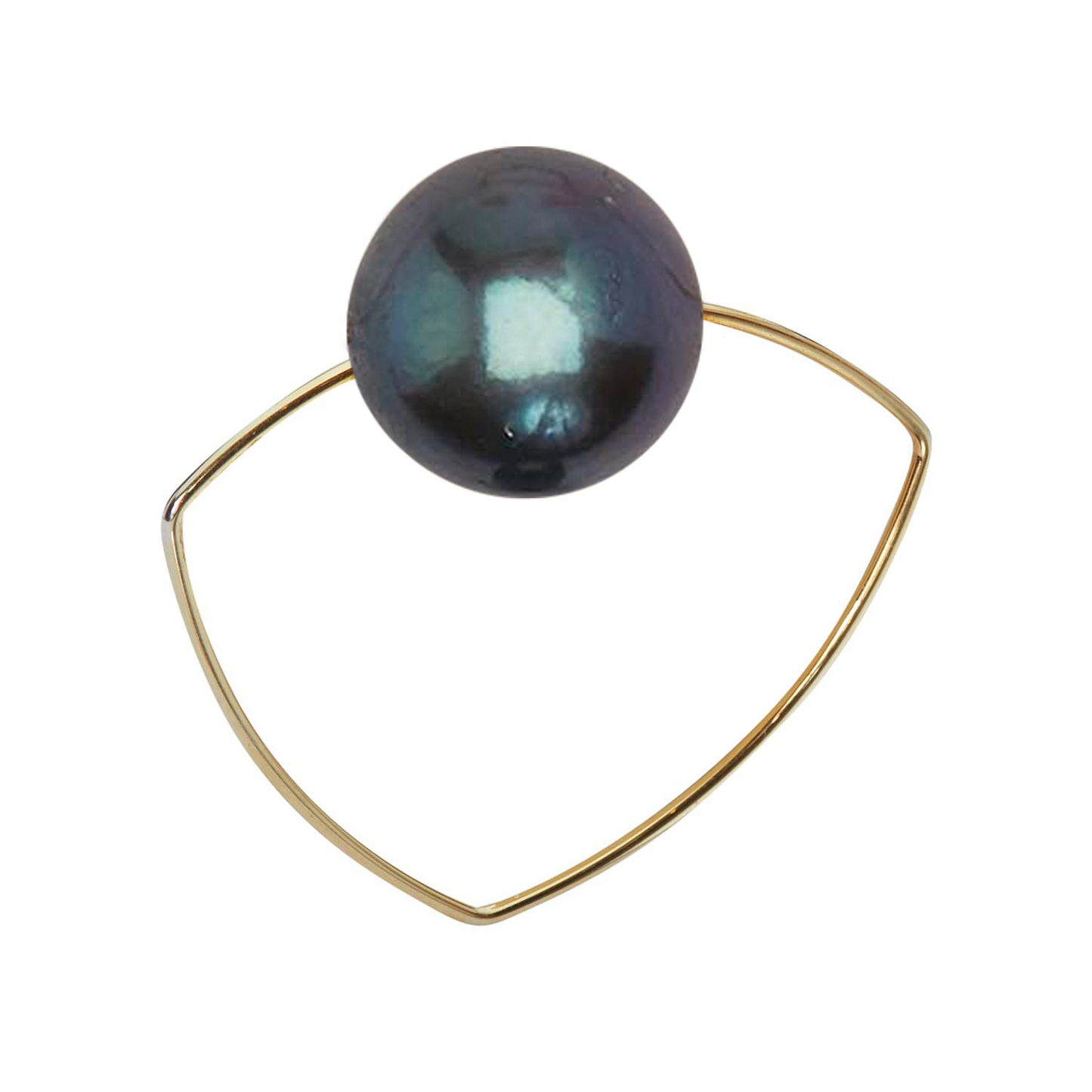 Triangle Ring with Peach Ripley Baroque or Freshwater Pearl (12mm)