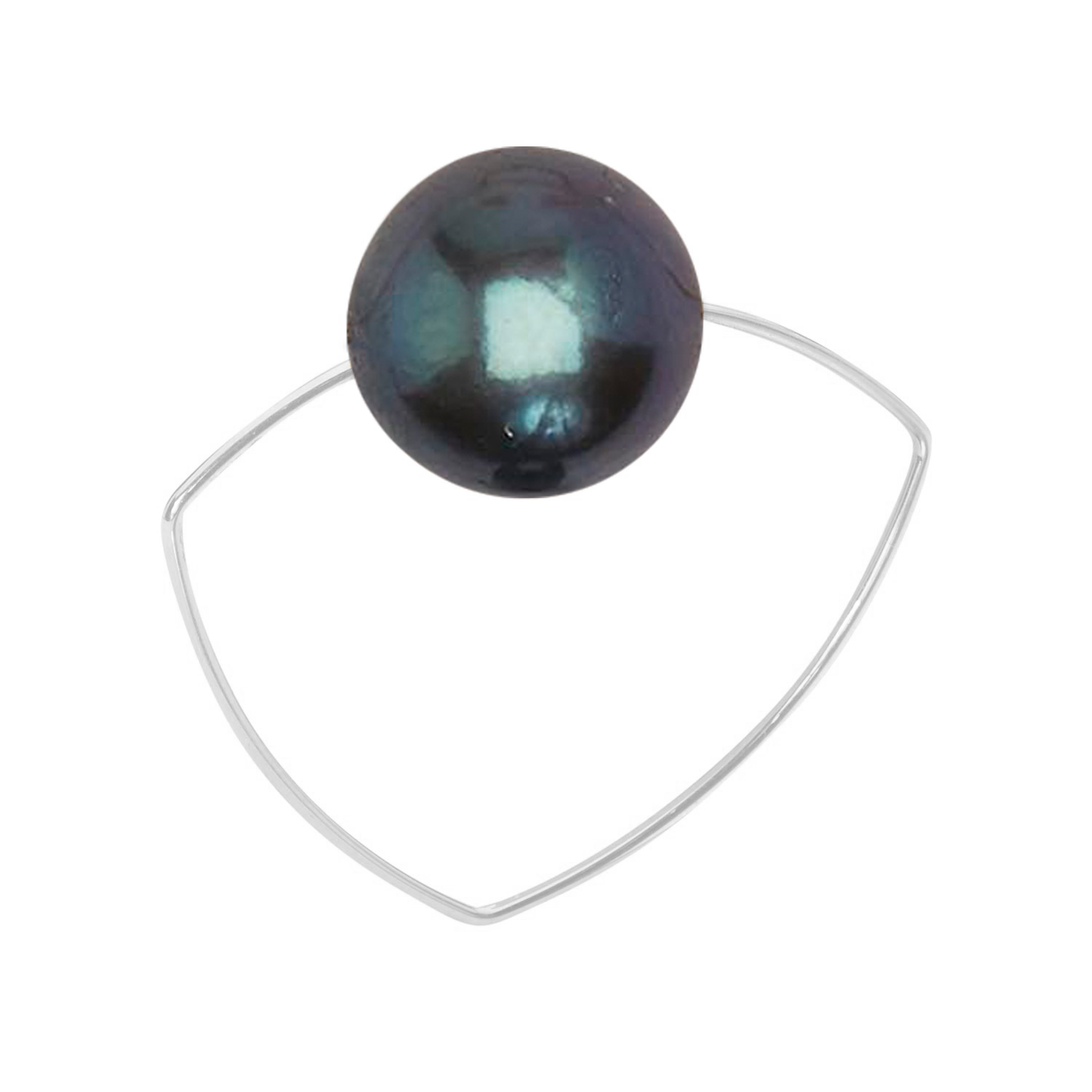 Triangle Ring with Peach Ripley Baroque or Freshwater Pearl (12mm)
