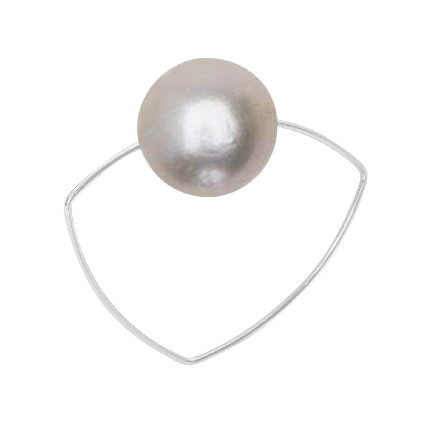 Triangle Ring with Peach Ripley Baroque or Freshwater Pearl (12mm)