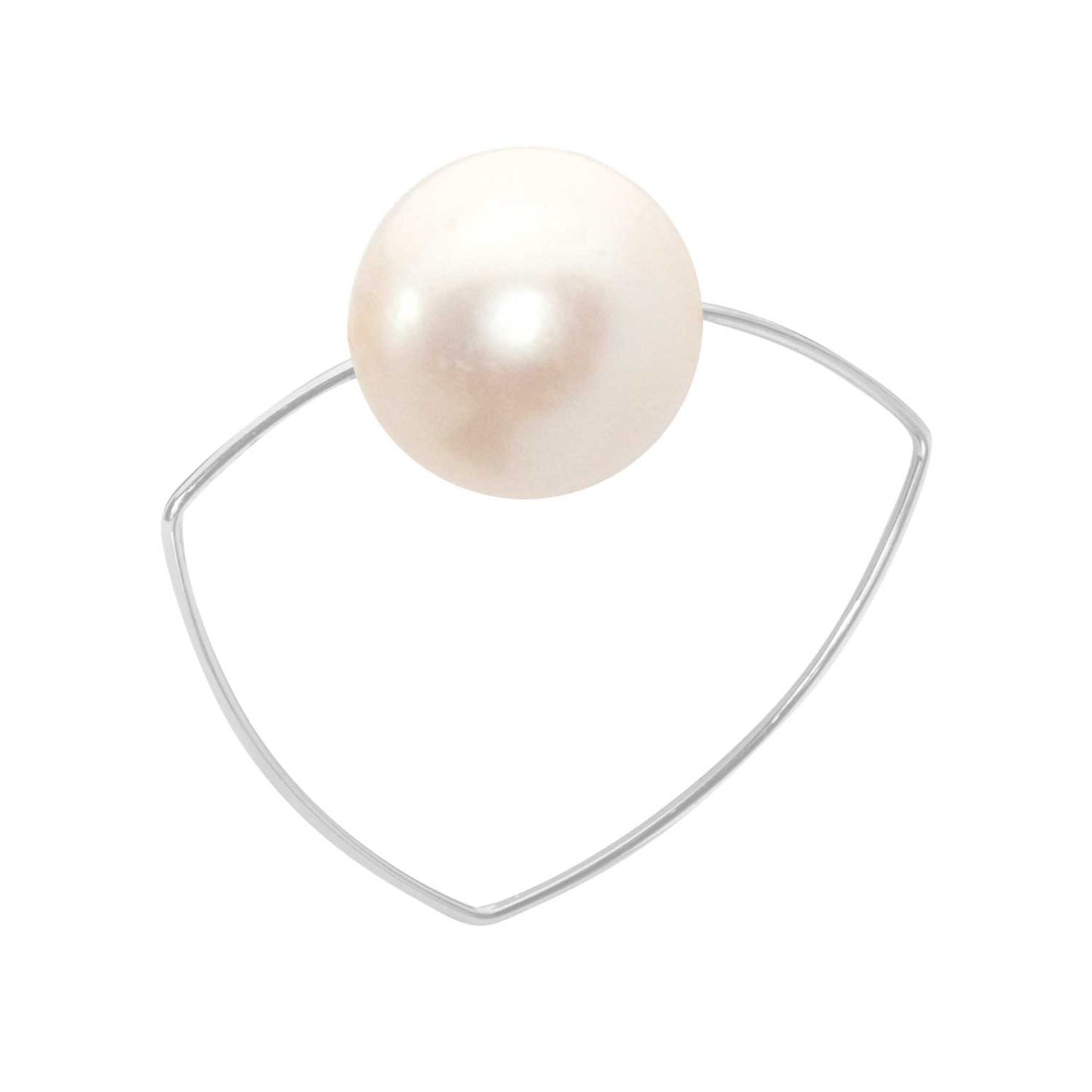 Triangle Ring with Peach Ripley Baroque or Freshwater Pearl (12mm)