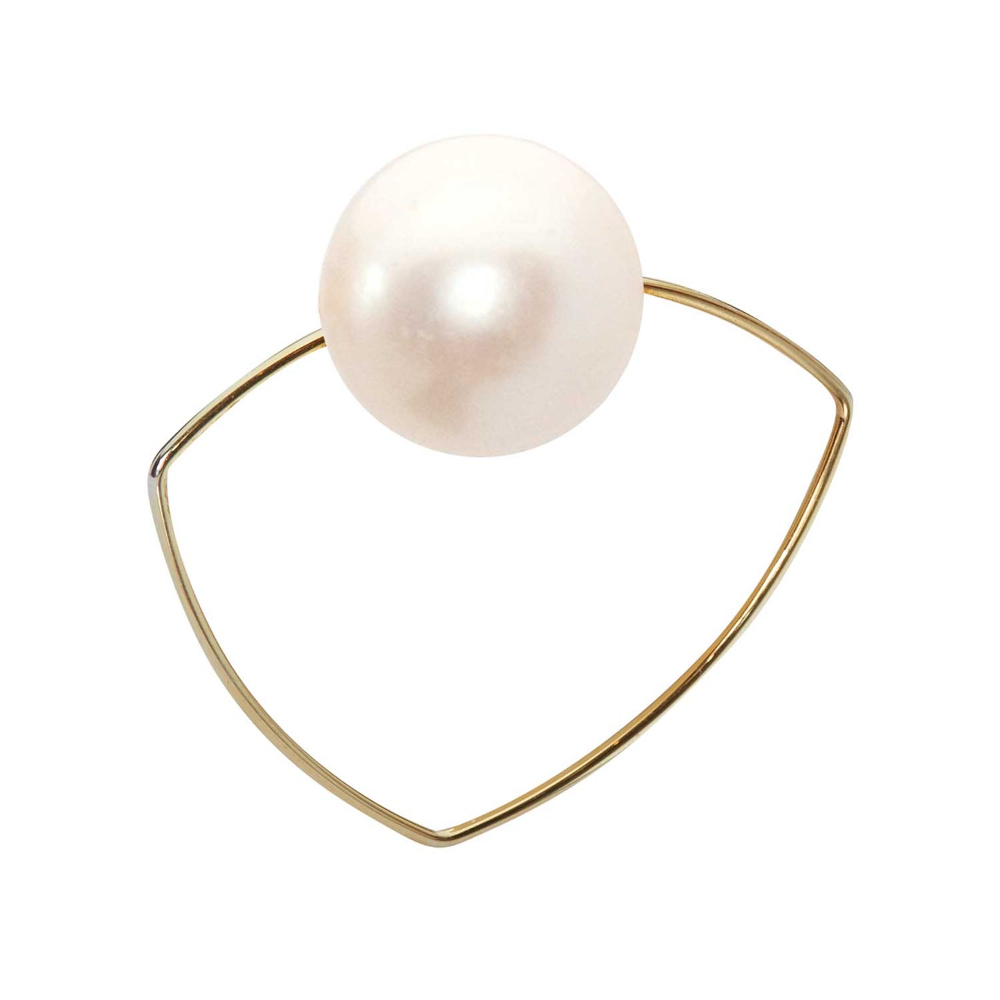 Triangle Ring with Peach Ripley Baroque or Freshwater Pearl (12mm)