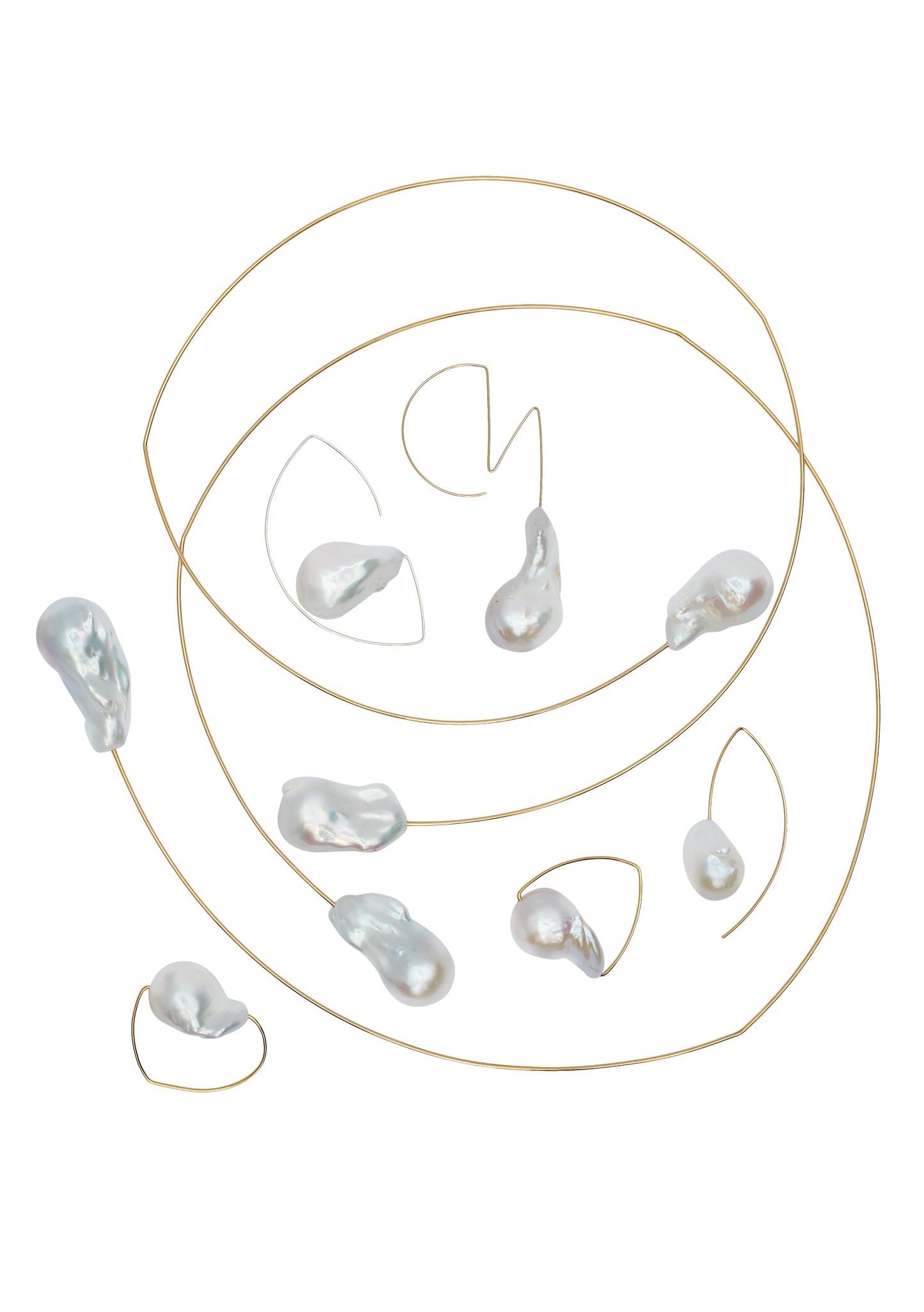 Square Ring with Grey Baroque Pearl