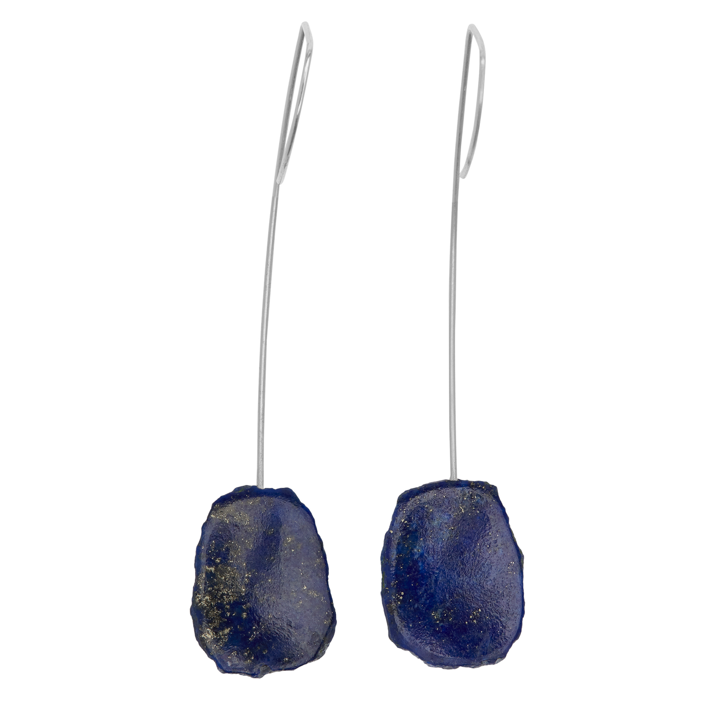 Drop Earrings with Sliced Gems