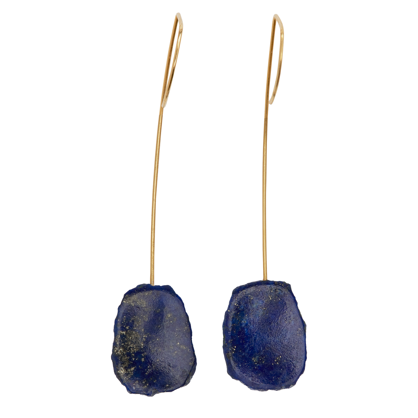 Drop Earrings with Sliced Gems