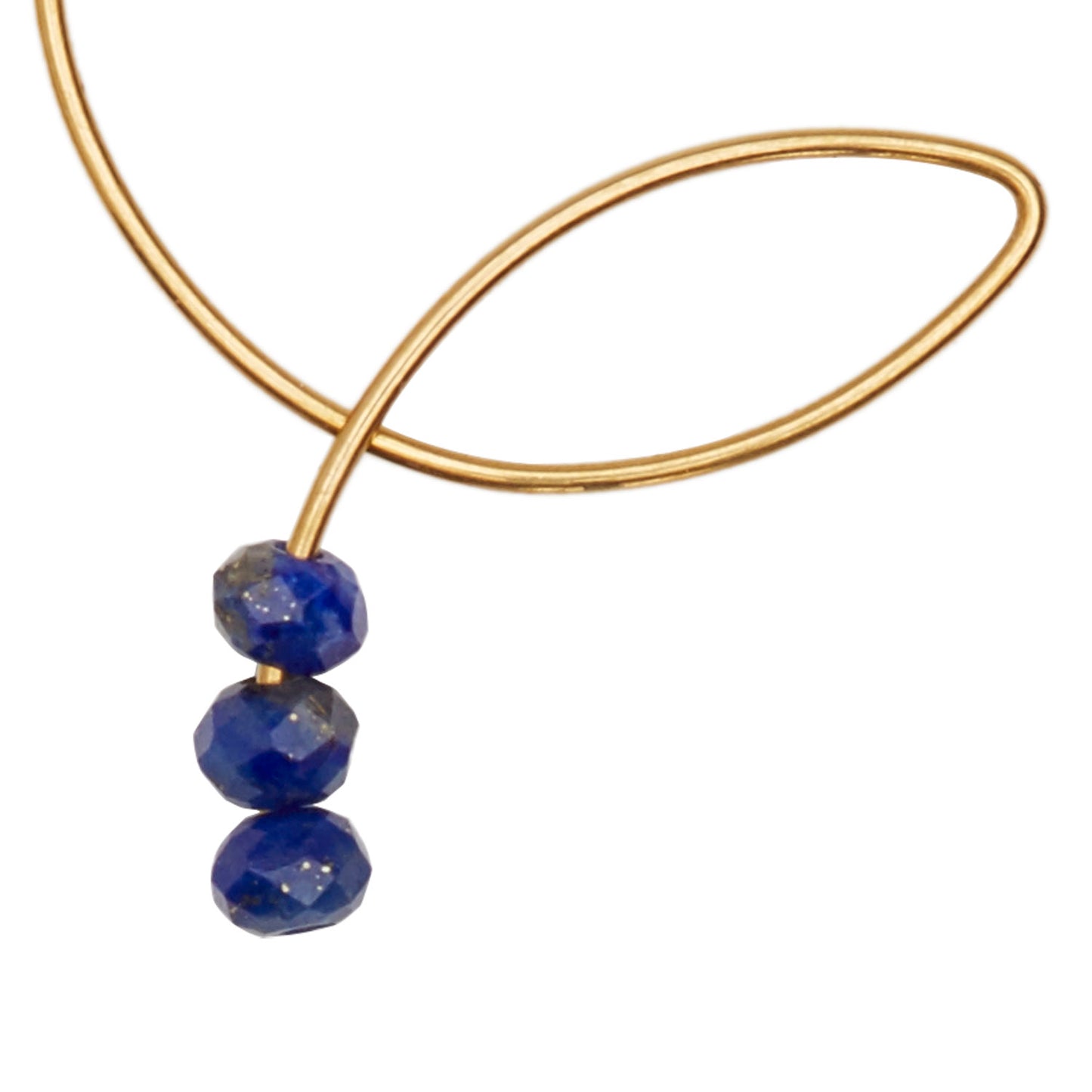 Round Curl Earrings with Lapis Lazuli