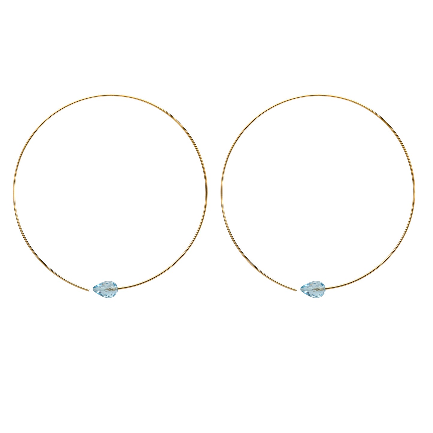 Medium Round Hoops with Drop Gems