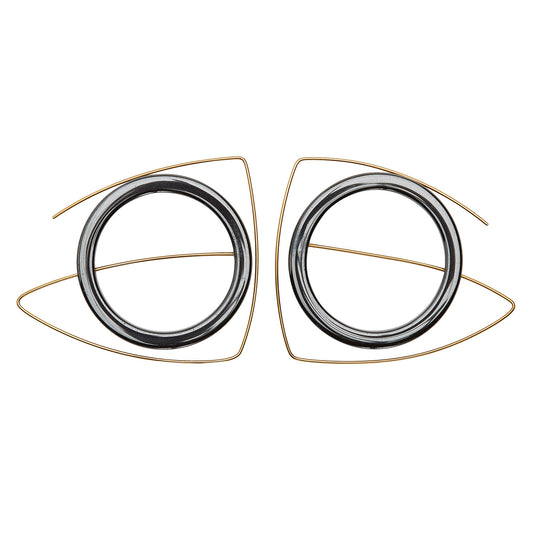 Large Asymmetric Earrings with Hematite