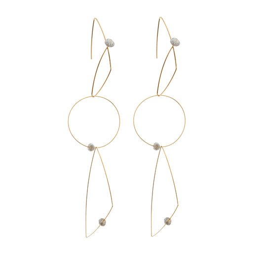 Multi Wear Earrings with Round Gem Beads