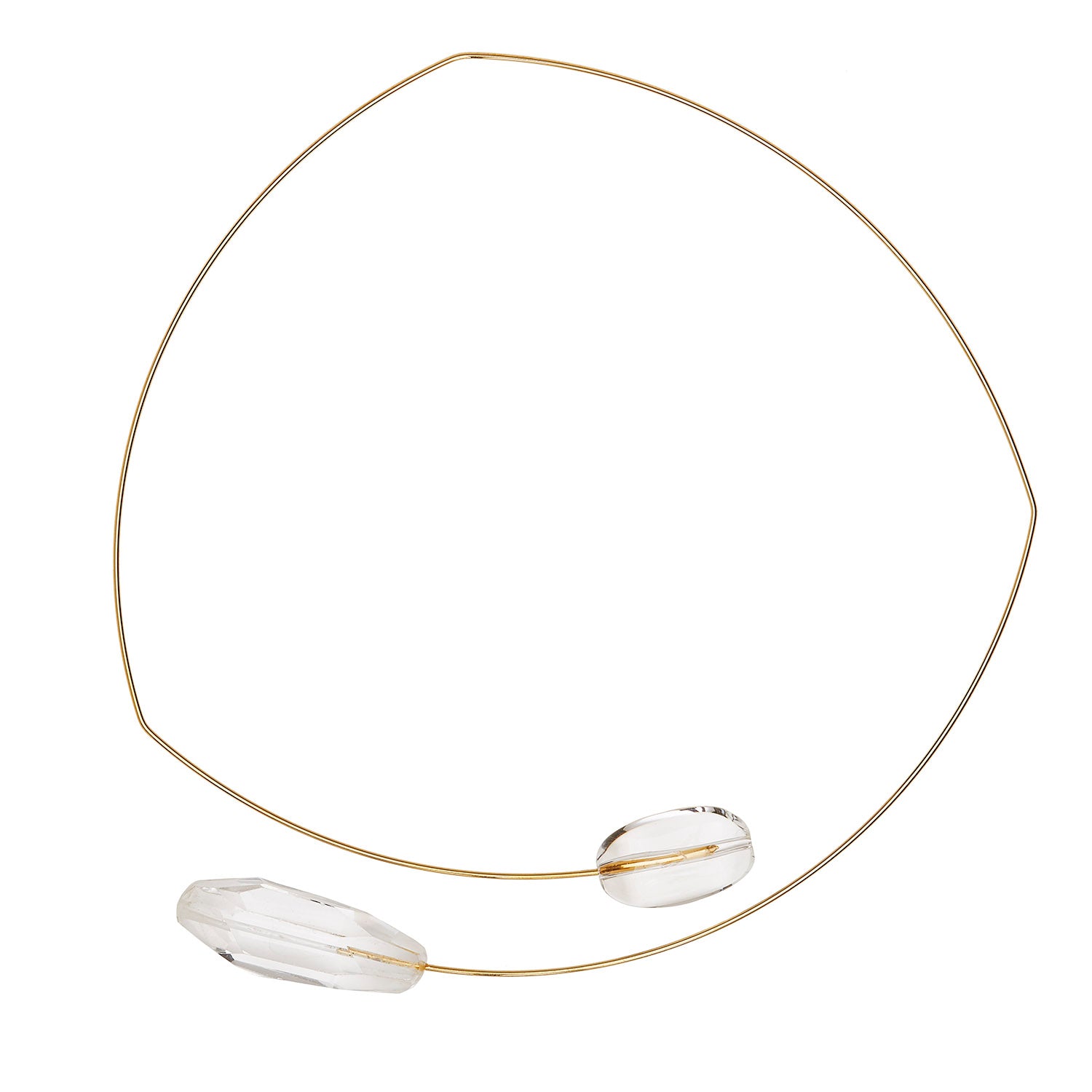 Square Asymmetric Neck Wire with Rock Crystal