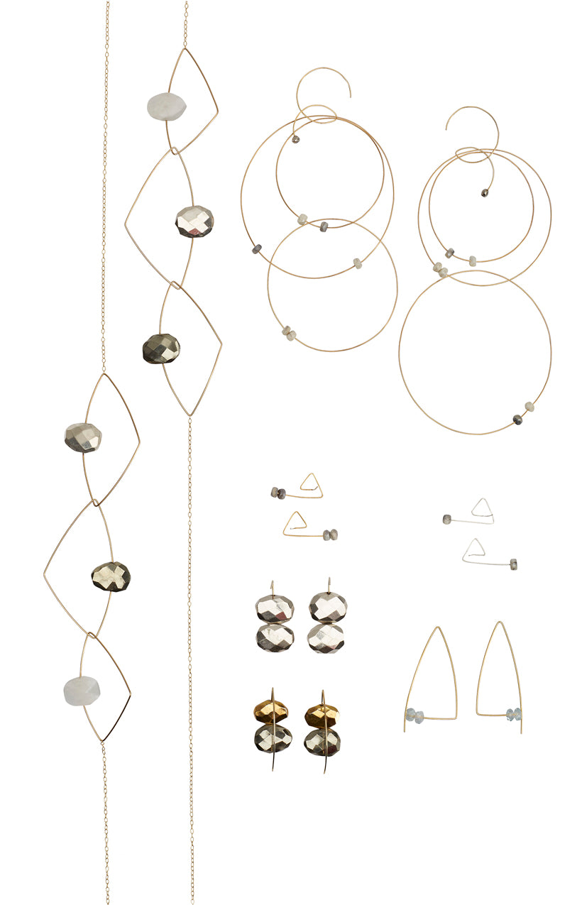 Long 'Morph It!' Necklace with Sliced Gemstones