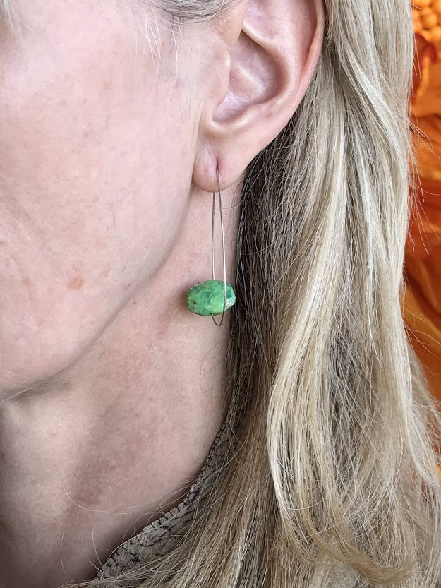 Pointed Drop Earrings with Gemstones - more fabulous colours