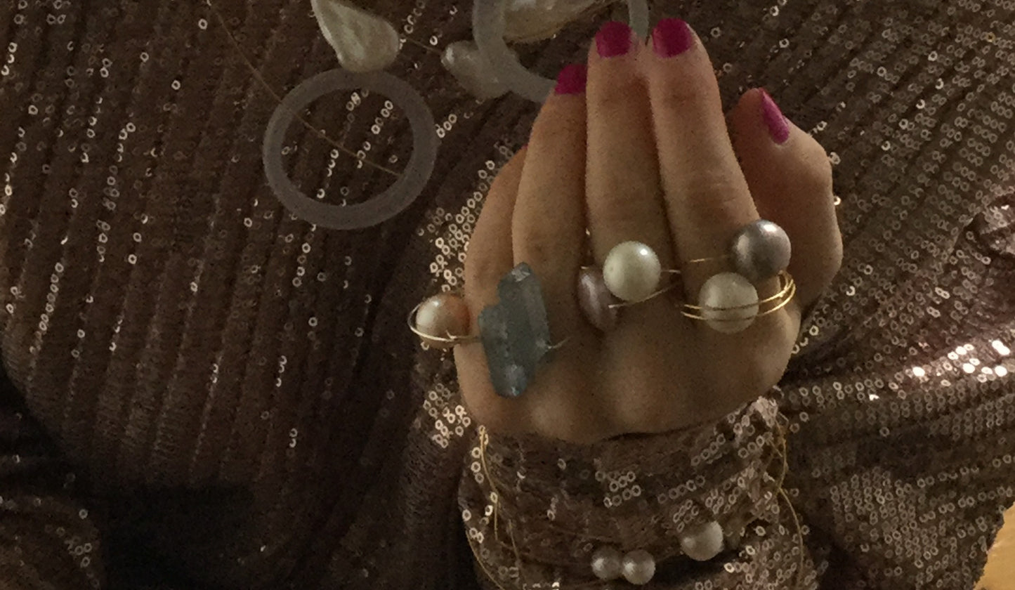 Teardrop Ring with Natural Freshwater Pearls