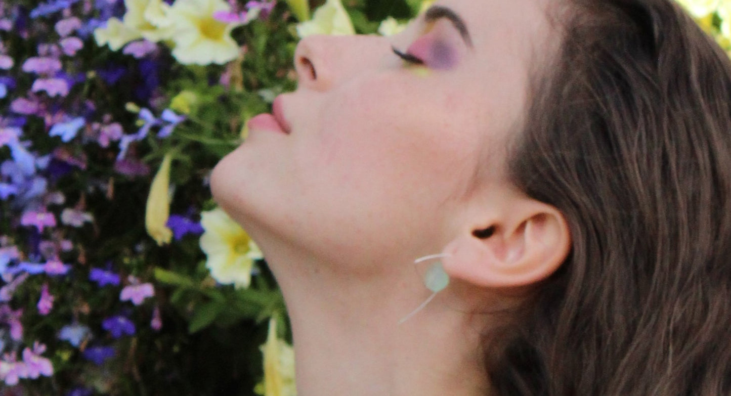 Medium Triangle Twist Earrings with Sliced Gems