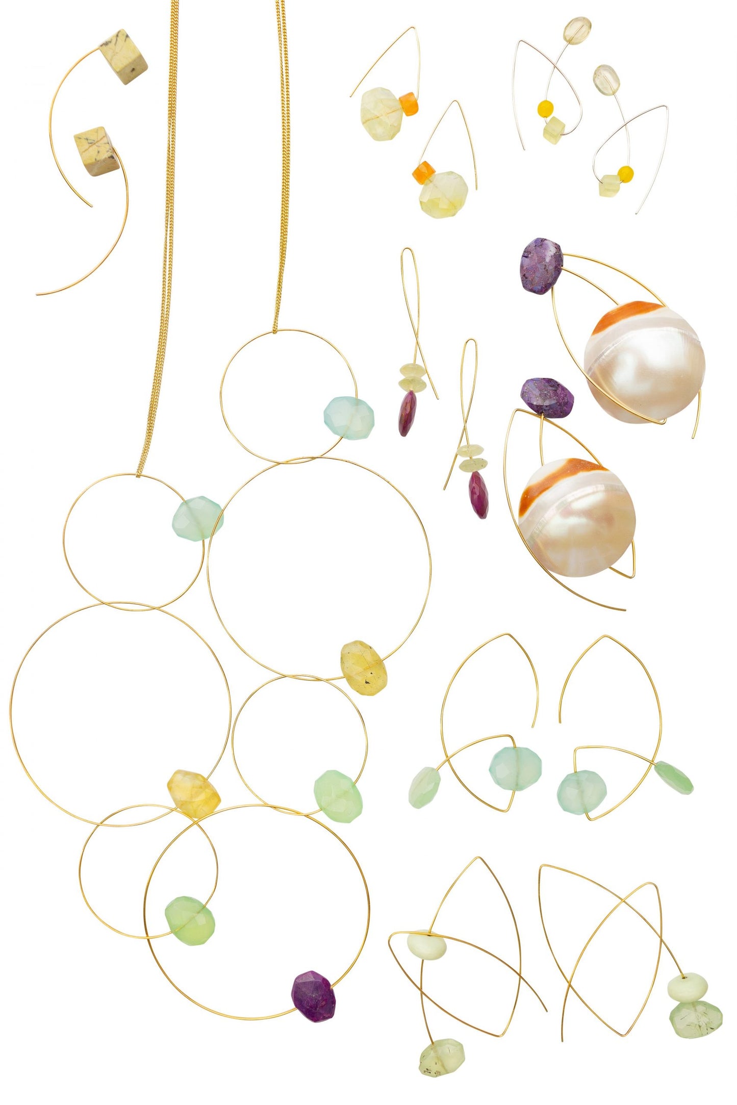 Long Circular Morph It! Necklace with Gemstones