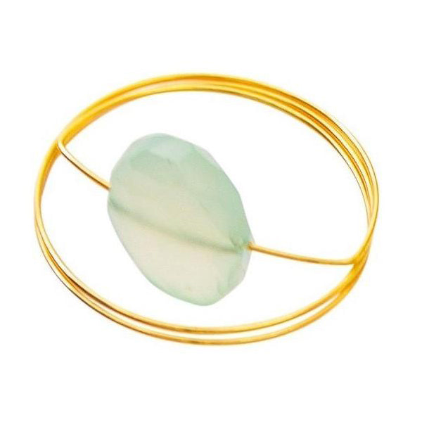 Circle Wrap Ring with Green Moonstone