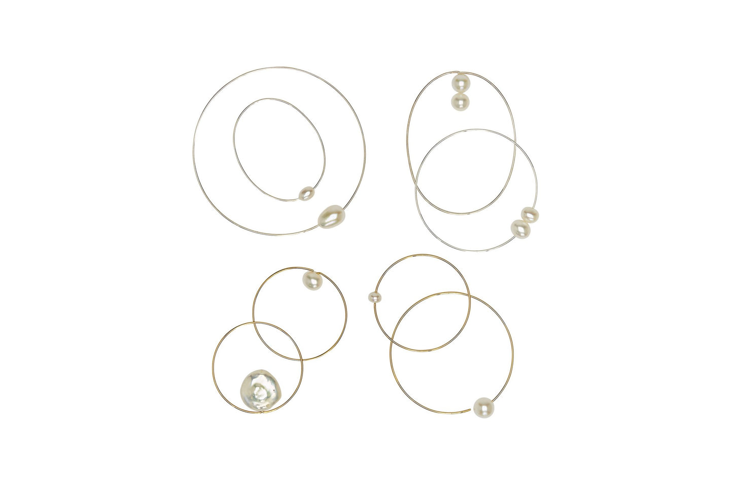 Pointed Curve Bangle with Round Freshwater Pearl