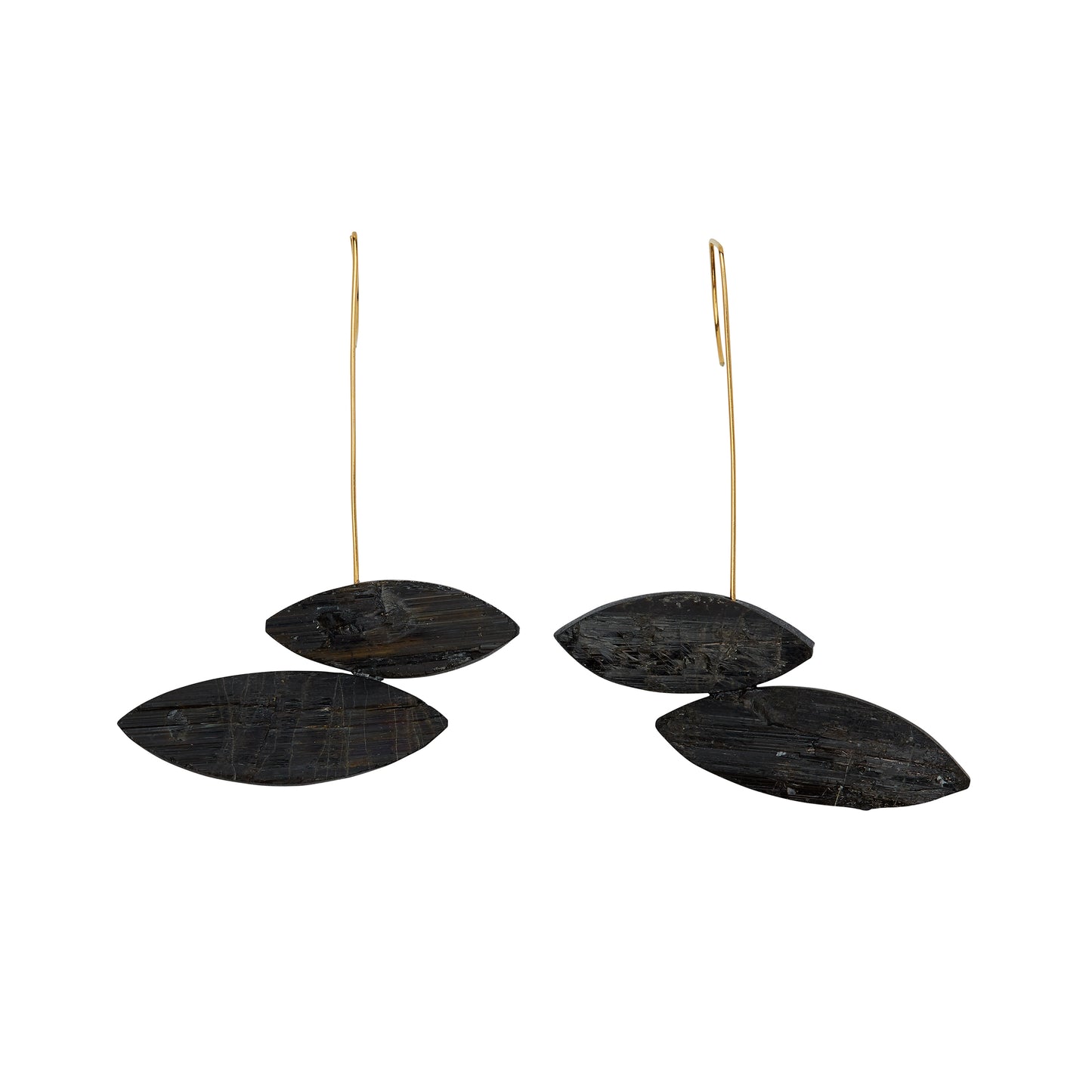 Drop Earrings with Black Tourmaline