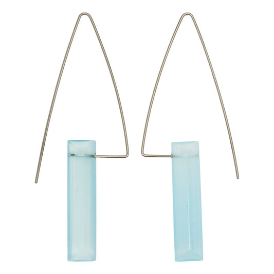 Tall Triangle Earrings with Gemstones