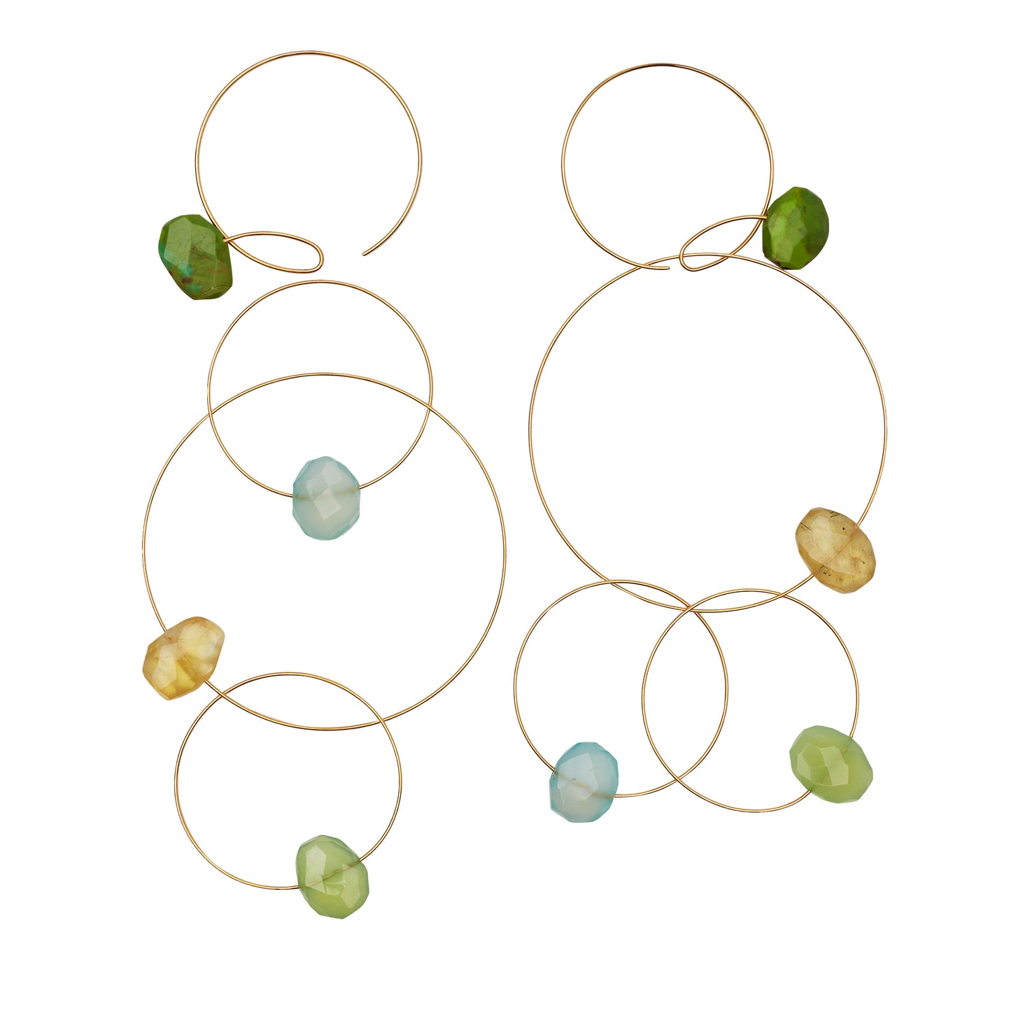 Circular 'Morph It!' Earrings with Gemstones
