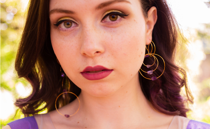MMJ Signature 'Morph It!' Long Articulated Hoop Earrings with Gemstones