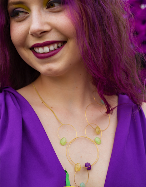 Long Circular Morph It! Necklace with Gemstones