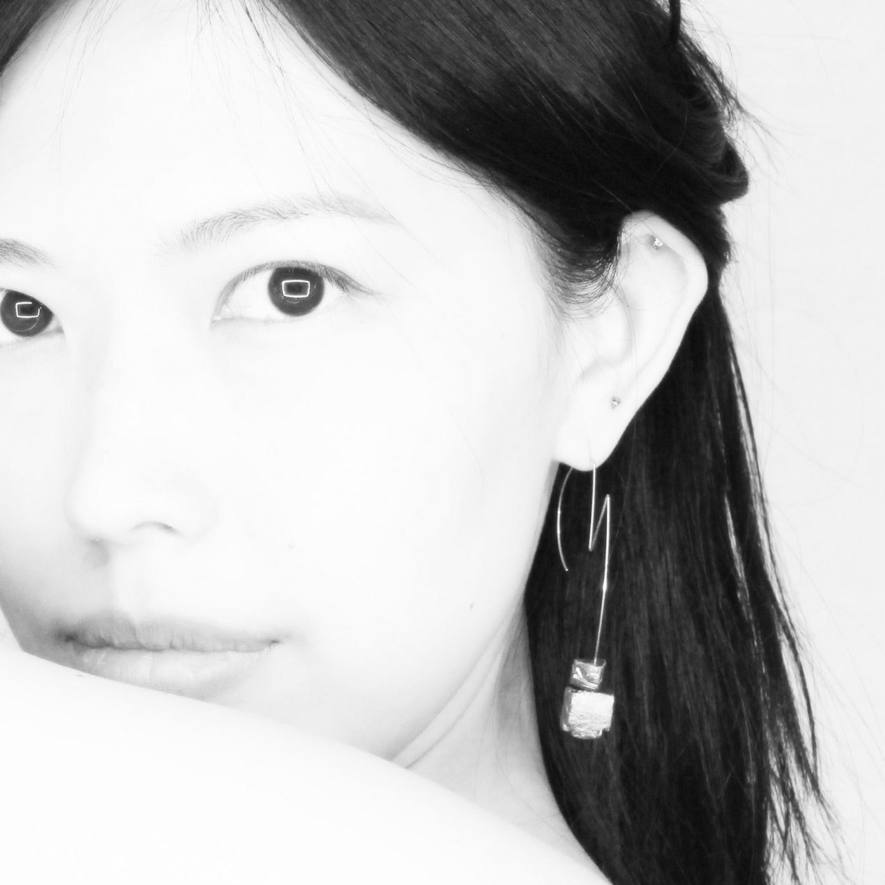 Round Ziggy Stardust inspired Earrings with hand-cut precious gems