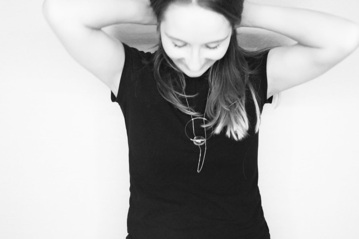 Large Circle Chain Necklace with Rock Crystal