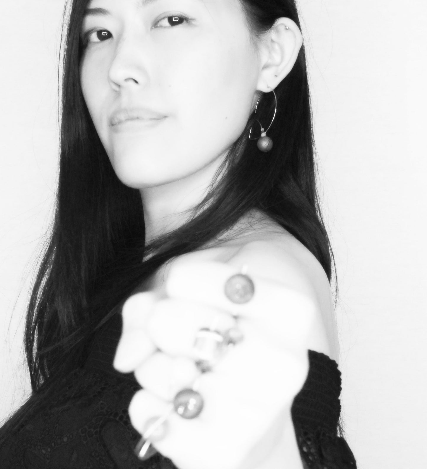 Square Ring with Peach Ripley Baroque Pearl