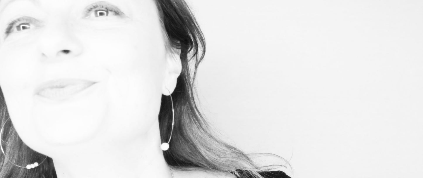 Long Curve Earrings with Peacock Pearls