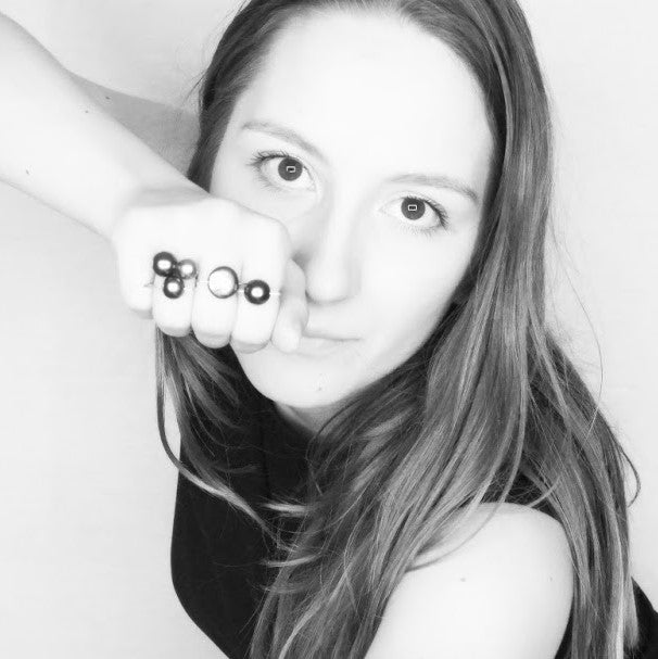 Square Ring with Peach Ripley Baroque Pearl