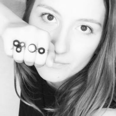 Square Ring with White and Peacock Freshwater Pearls