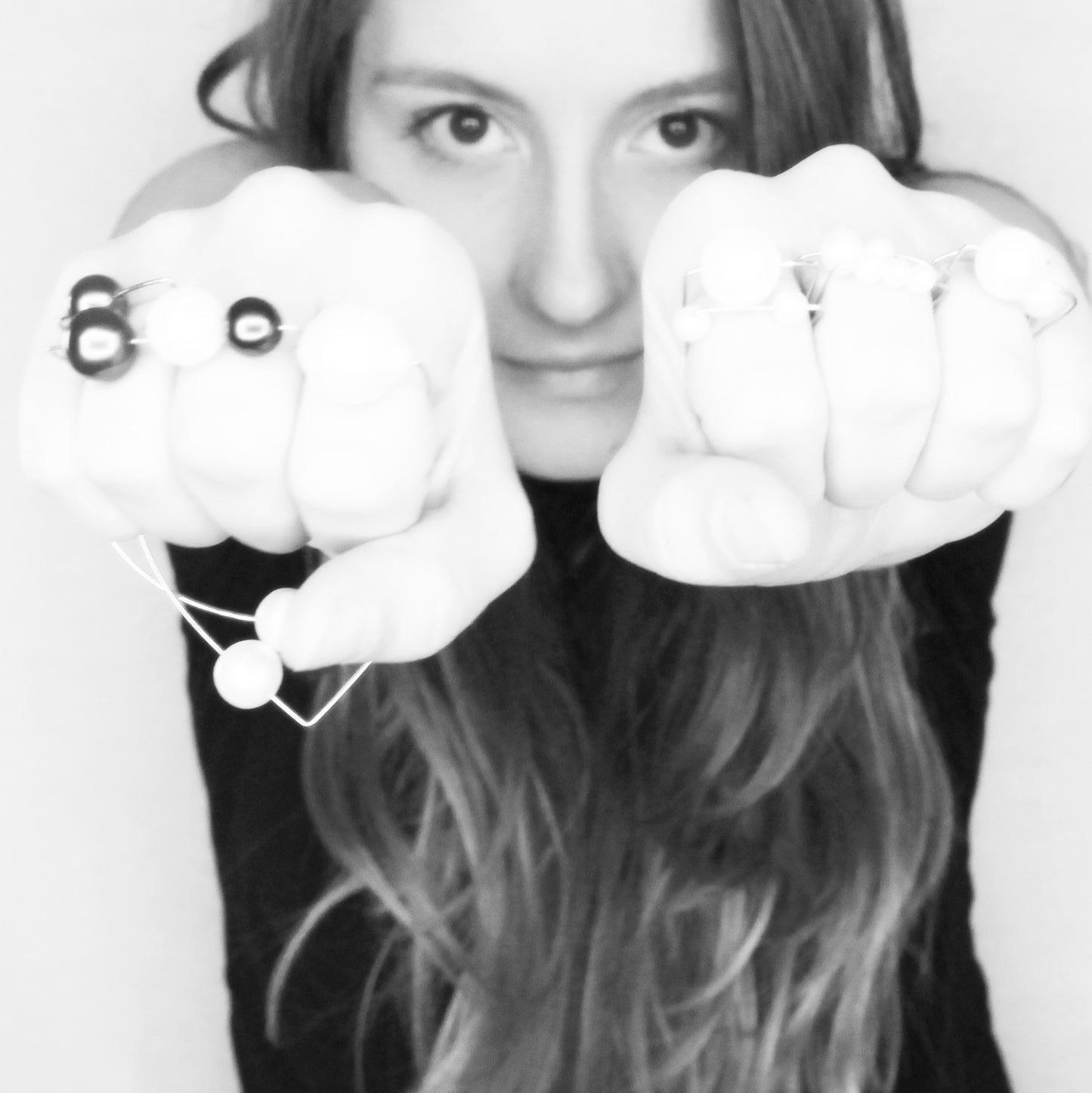 Square Ring with Peach Ripley Baroque Pearl