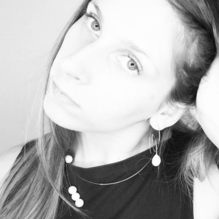 Angled Loop Earrings with Round Freshwater Pearls