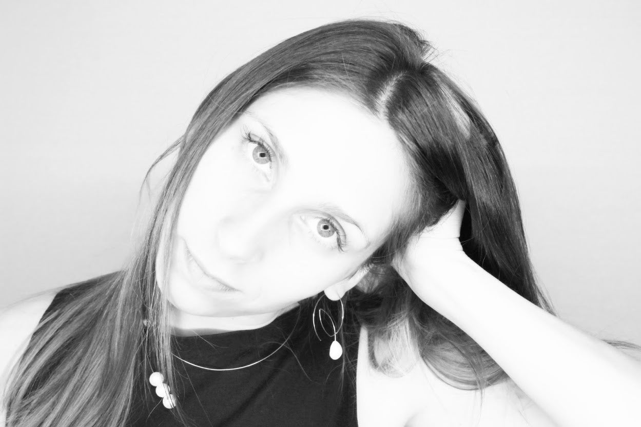 Angled Loop Earrings with Round Freshwater Pearls