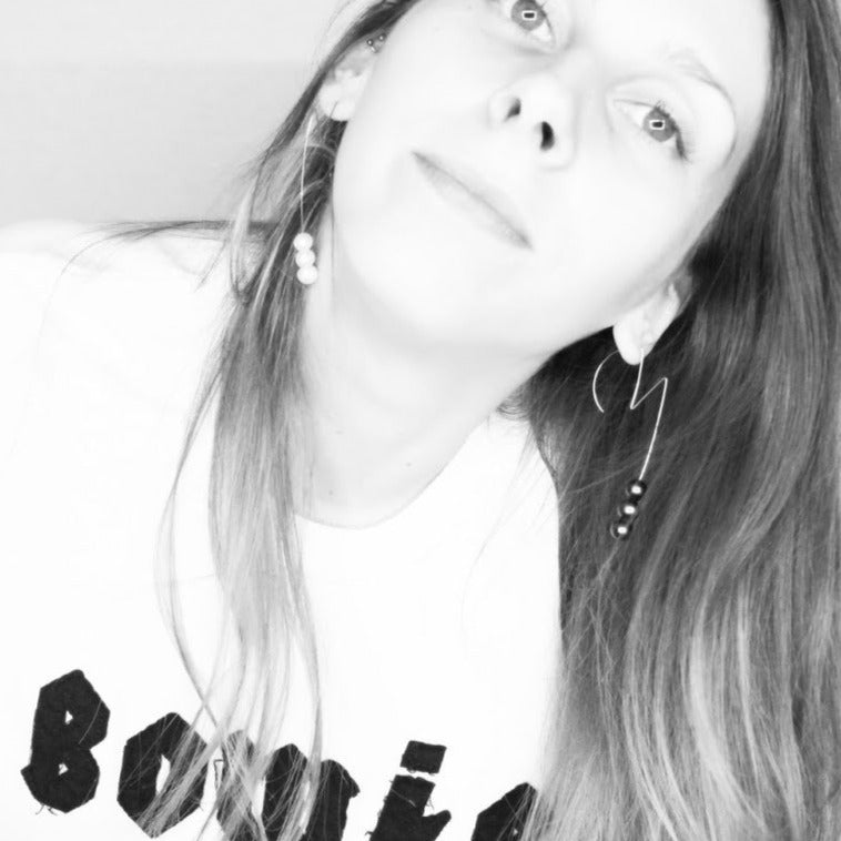 Large Round Ziggy Stardust inspired Earrings with Freshwater Pearls (12mm)