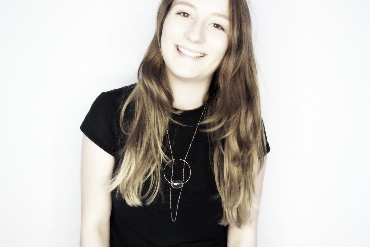 Large Circle Chain Necklace with Rock Crystal