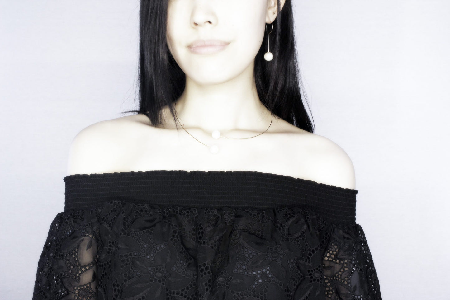 Round Neckwire with Grey Freshwater Pearl (10mm)