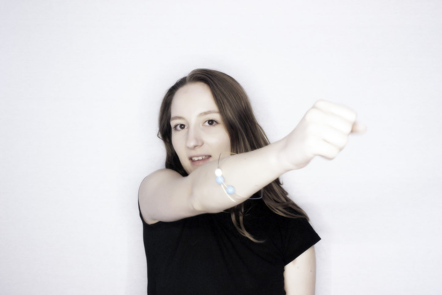 Triangle Bangle with Round Freshwater Pearl