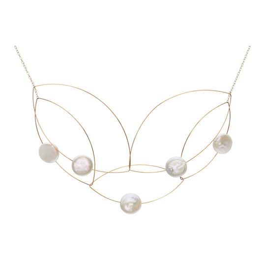 Statement Articulated Necklace with Freshwater Pearls